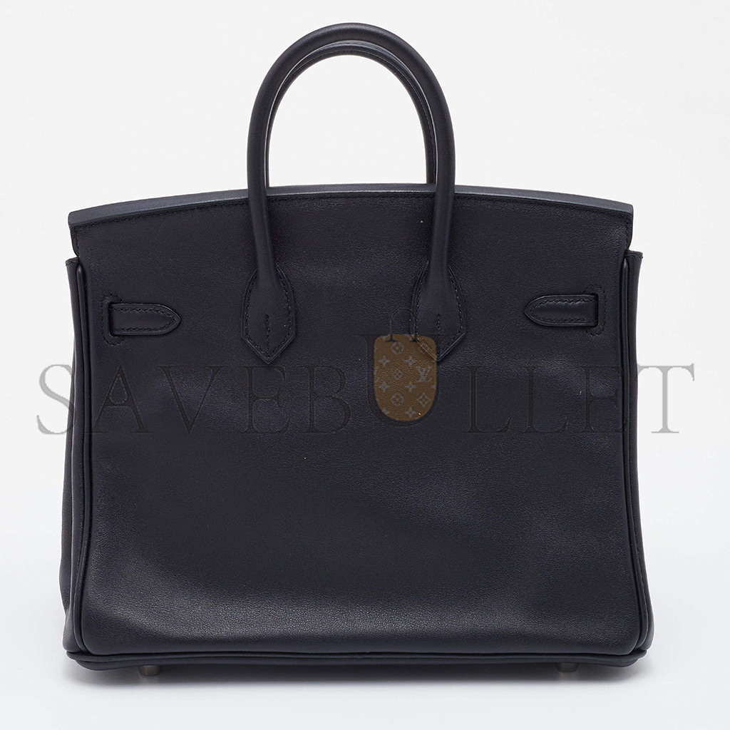 HERMÈS MASTER BIRKIN 25 SWIFT LEATHER BLACK SILVER BUCKLE BAG H049362CK02 (25*20*13cm)